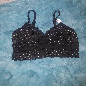 Black "PINK" Bralette with Sparkles